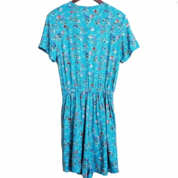 Access Vintage Romper Teal Floral Button Down One Piece Size XL Tall - Picture 2 of 11